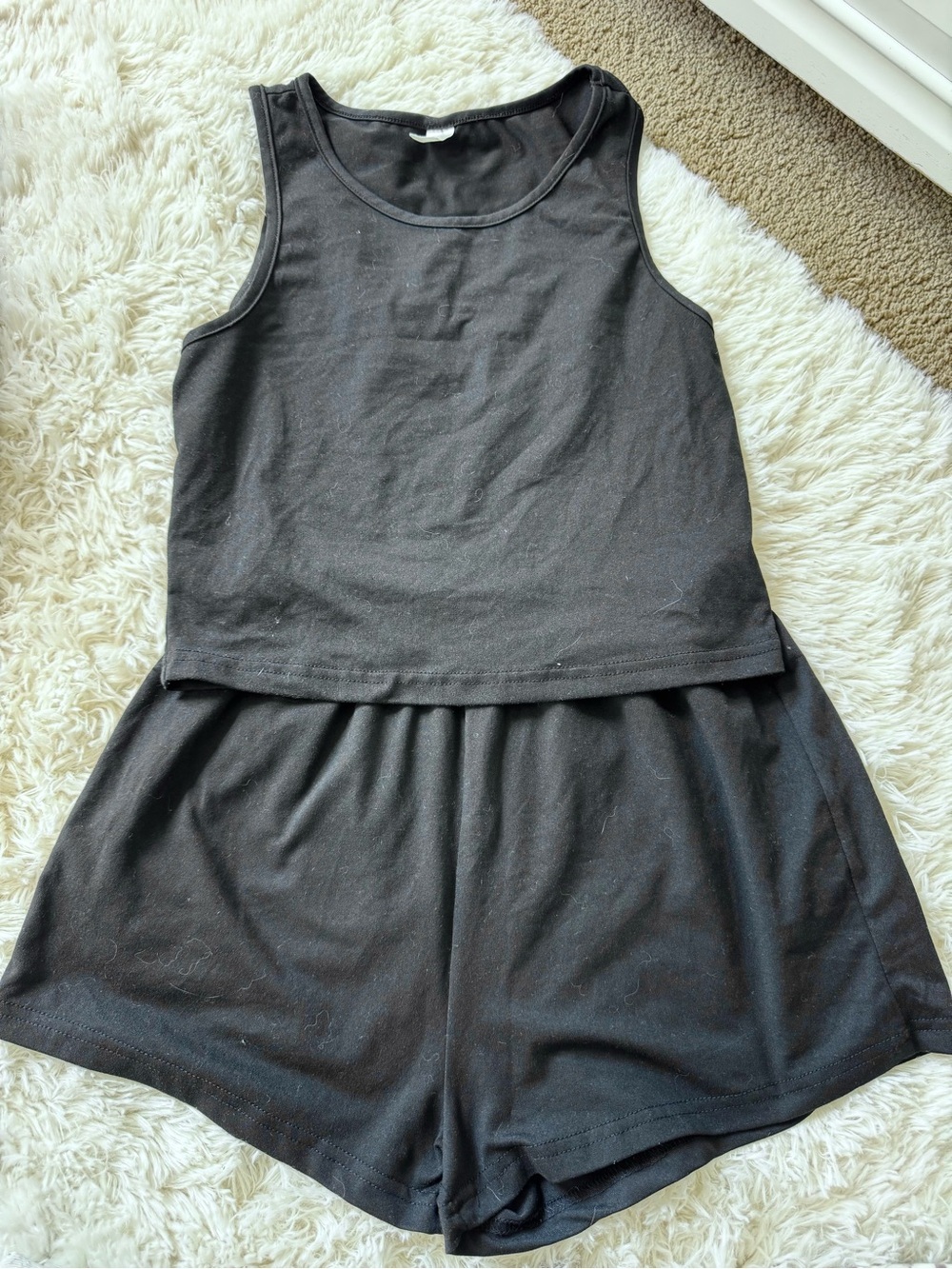 Matching Black Sleeveless Pj Set